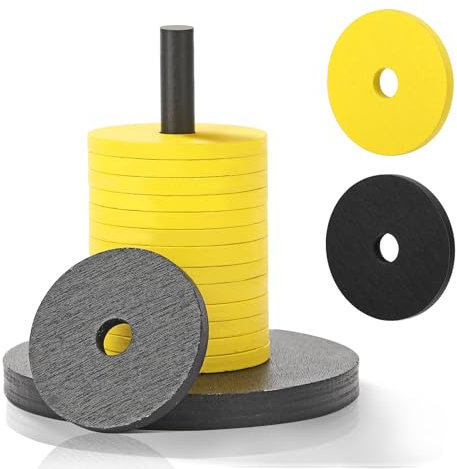 jiawaggag Schockbesteck Holz Schocken Set mit 14 Scheiben und Ständer Schock Besteck für Jule Meiern Maxen Mörkeln Gelb und Schwarz 10X10cm