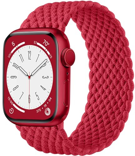 Zedoli Flätad soloslinga kompatibel med Apple Watch Band 38 mm 40 mm 41 mm 42 mm 44 mm 45 mm 49 mm kvinnor män, stretchig nylon solace sport elastisk rem för iWatch serie 9 8 7 6 5 4 3 2 1 SE