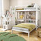 Zravenna Etagenbett 2 Kinder 90x200 cm Weiß, Kinderbett mit Treppe, Betten mit Ablagefächern und einem integrierten Schreibtisch, Bett Bettgestell mit Lattenrost