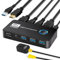 TCNEWCL 8K@60Hz Commutateur KVM HDMI USB 3.0 2 PC 1 moniteur 4K @ 120 Hz, 2 ports Commutateur KVM HDMI USB, prend en charge HDR, Dolby Audio, 3D, HDCP2.3, avec câble HDMI 2.1 et USB 3.0