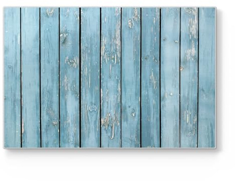 DEQORI Tabla de cortar de cristal, grande, 30 x 20 cm, diseño rústico de pared de madera, placa de corte para cocina, antibacteriana y antideslizante, placa de cristal y bandeja para servir