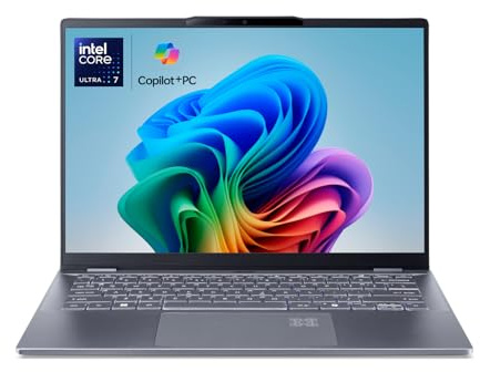 acer Swift 14 AI Laptop | Display 14” WUXGA OLED | Intel Core Ultra 7-258V | 32 GB RAM | 1024 GB SSD | Copilot+ PC | Windows 11 | QWERTY | PC Portatile IA, Intel Core Ultra 7 258V, 14