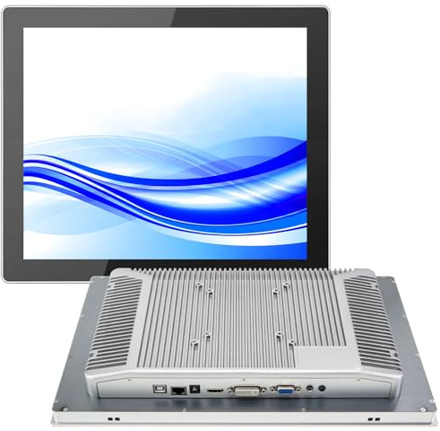 GreenTouch Monitor LCD 12,1 Pulgadas con Marco Abierto, Resistente Carcasa metálica y Panel Frontal IP65, Pantalla táctil de Grado Industrial, 1024 x 768, Color Plateado