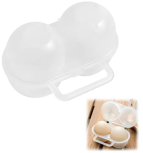 WizeFolk Coquetier Portable 2 Grilles, Porte-Œufs Résistant aux Chocs, Porte-Œufs en Plastique Transparent, Organisateur d'œufs pour Cuisine, Camping en Plein air, Pique-nique, Randonnée