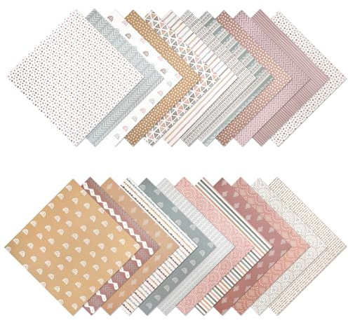 24 Hojas Papel Scrapbooking, Scrapbooking Materiales 30,5 X 30,5 Cm,Decorativo Papel De Fondo Diy De Doble Cara Para Envolver Regalos, 24 DiseñOs Diferentes