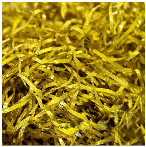 Strimlat silkespapper, 500 g Glittrande fyllmaterial Present Strimlar Strimlat papper(Luxury Gold)