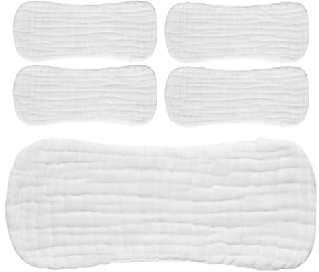 GALPADA 5 Wiederverwendbare Stoffwindeleinlagen aus Atmungsaktiver Baumwolle für Neugeborene und Kleinkinder Weich Weiß 35x15cm für Ausflüge und Reisen