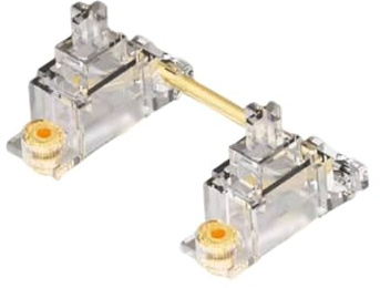 Moyeetings Mekaniskt tangentbordsstabilisatorset med automatisk kompenserande elastisk struktur med skruv-i PCB-kablar och PTFE-dynor. 2 mm till 1,6 mm PCB-kompatibilitet lämplig, transparent vit