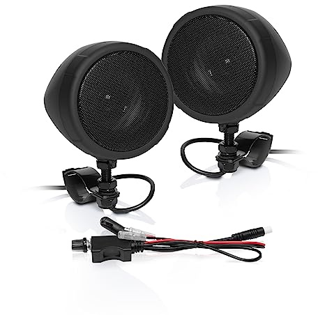 BOSS Audio Systems MCBK425BA 3 Inch Motorcycle Speakers – Built-in Bluetooth Amplifier, Weatherproof, Volume Control, ATV UTV Compatible