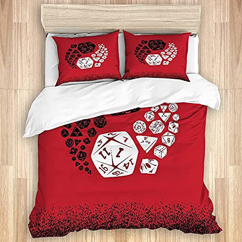 KOSALAER Bettbezug,DND Yin Yang Gutes und Böses Kochen Schön,Luxuriöse weiche Mikrofaser Bettbezug Bettwäsche-Set mit Reißverschluss