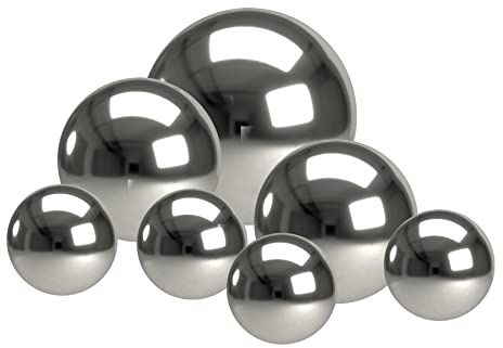 Spetebo dekorativa kulor i rostfritt stål silver – set om 7 i 4/6/8 cm – ihåliga metallkulor för dekoration och pyssel – dekorativa ihåliga trädgårdsbollar glänsande