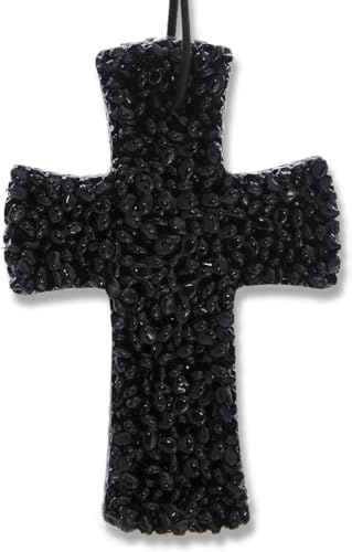 Mahogany Teakwood, Lone Star Candles & More's Premium Strongly Scented Freshies, A Popular Masculine Fragrance Blend, Car & Air Freshener, USA Made in Texas, Black Cross 1-Pack