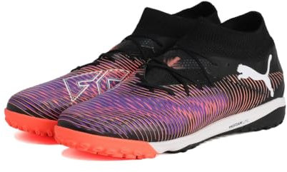 PUMA Future 8 PRO CAGE, Unisex Fussballschuh, PUMA Black-PUMA White-Glowing RED,