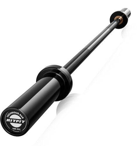 RITFIT Olympic Barbell 4ft/6ft - 2 Inch Weight Bar for Strength Training, Weightlifting, Squat, Deadlift, Bench Press, Curl, Overhead Press - 350lbs/500lbs Capacity 4FT Black