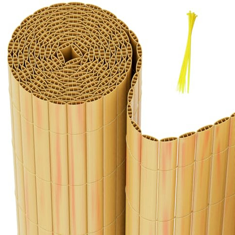 Hebitod Esterilla de protección visual de PVC, 80 x 500 cm, triple refuerzo interior, balcón, protección visual con bridas, revestimiento de balcón, protección contra el viento para balcón, jardín,