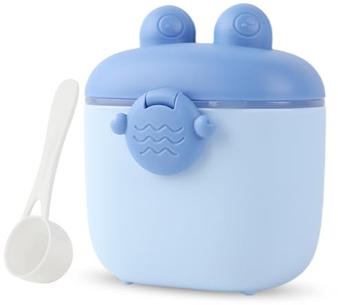 SacJkt Milchpulver Portionierer Baby, Tragbar Milchportionierer Baby, 500 ml Milchpulver Aufbewahrungsbox zur Aufbewahrung von Baby Milchpulver, Obst und Snack（(blau)