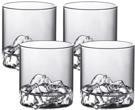 Bicchiere da Whisky a Forma di Montagna in Stile Giapponese - Barware Trasparente Multiuso per Cocktail, Vino, Succhi | Bicchieri Resistenti al Calore e Durevoli, Regalo per Casa Ufficio Campeggio