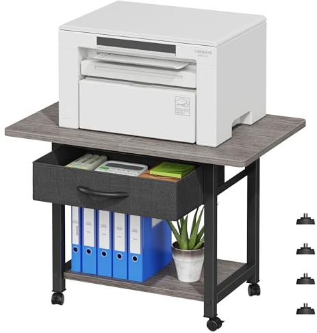 OYRREU Printer Stand on Wheels with Storage, Printer Table for Home Office