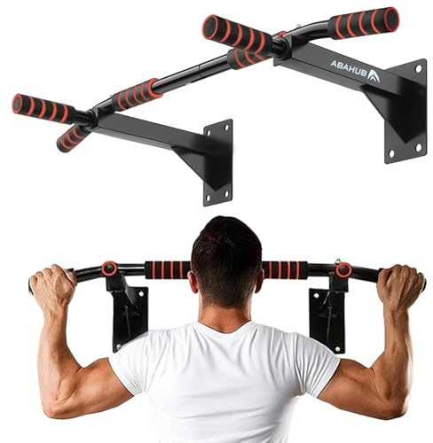 Abahub Home Pull Up Bar Wall Mounted Chin Up Bar - Mounts Anywhere, 440lb Capacity,Space-Saving Strength Trainer for Garage/Bedroom/Office