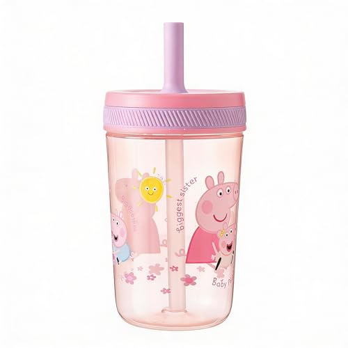 HOX Peppa Pig Family Kelso Soft Straw Cup – 443ml | BPA-Free, Toddler Drinking Cup, Secure Lid & Straw, Leak-Proof, Durable & Fun Design for Kids