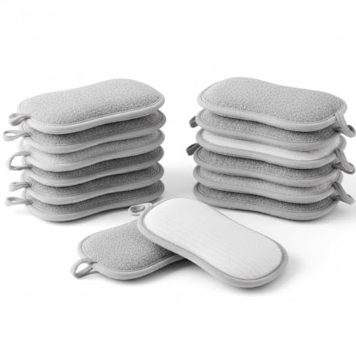 15 Stück Spülschwamm, 16 x 9cm, Mehrzweck Küchenschwamm, Wiederverwendbar, Spülschwämme und unschädlich, Küchenschwamm, Ideal Für Küche Und Haushalt, Langlebig Und Effektiv