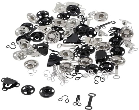 AMSLSIU Lot de 50 agrafes et œillets de fermeture assortis pour la couture,