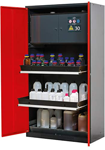 ASECOS Chemikalienschrank CS (F) RAL 7016/RAL 3020 3xTA zur Lagerung von Nicht entzündbaren Gefahrstoffen in Arbeitsräumen