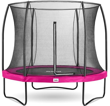 Salta Comfort Edition – ⌀183/213/251/305/366/396/427cm - TÜV geprüft – Schwarz/Grün/Pink - rundes Outdoor Trampolin, Gartentrampolin - Set mit Sprungmatte, Sicherheitsnetz, Federn, Randabdeckung
