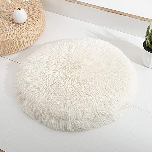 Takezuaa Premium Fluffy Pet Bed, Round Plush Cat Cushion, Warming Dog Mat, Soft Durable Fabric Pet Bed, Washable for Cats & Small Dogs