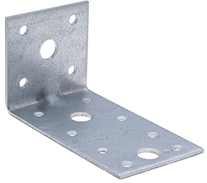Hörnfästen för Hörnstöd 90 Angle Reinforced Elbow Robust Steel Connector L-Shaped Heavy Duty Wooden Angle Bracket 70x70x55x2,5 mm Zinc Plated Supporter (Pack of 5)