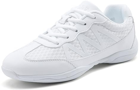 Chaussures de Cheerleading pour Femmes Filles Chaussures de Danse Modern Jazz Cheerleading Baskets pour Gym Running Baskets Blancs 44