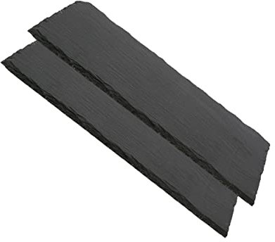 Tablas de Pizarra Premium | Platos de Piedra Negra para Aperitivos | Bandejas de Sushi y Tapas | Estilo Moderno | Resistente al Desgaste| Ideal para cualquier Evento | 11x30x0.6 cm | 2 Unidades