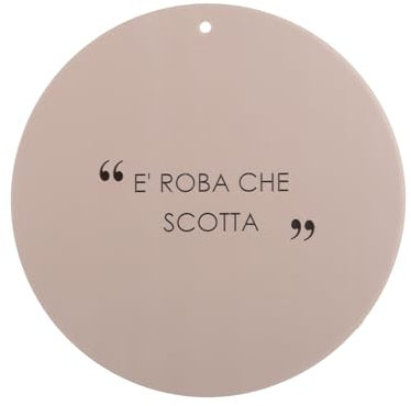 Sottopentola nero tortora 20 cm con scritta in stoneware