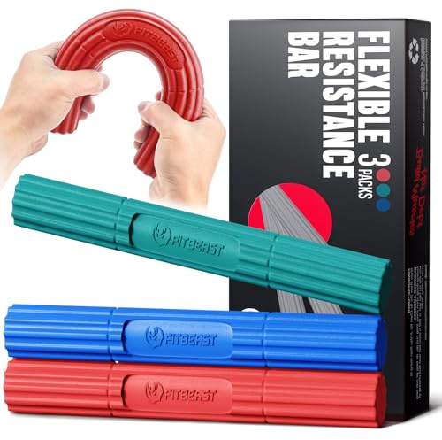 FitBeast Flex Therapy terapistång – perfekt för att lindra smärta från seninflammation och förbättra greppstyrkan, träningsmotstånd för golfare, armbåge, seninflammation, stång