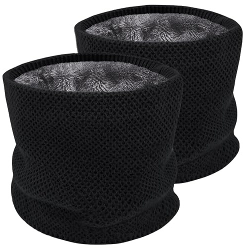 ehsbuy Winter Neck Warmer Snoods for Men Thermal Knitted Fleece Thick Neck Gaiter Womens Mens Scarfs Gifts for Skiing Outdoor