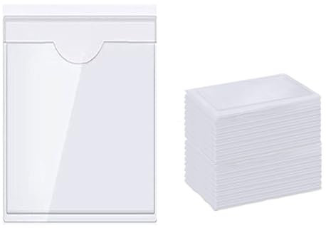 200 Stück Visitenkartentaschen Selbstklebend Transparent mit Daumenausstanzung oben, Selbstklebende Etikettenbeutel, Transparenter Kreditkartenhalter, Etiketten Kartenhalter(Size:9 * 12CM)