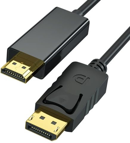 Mepsies Cavo DisplayPort a HDMI 1,8 m, Adattatore Cavo DP a HDMI 4K, Cavo Unidirezionale DP 1.2 a HDMI 1.4 Compatibile con Monitor TV Proiettore Computer Portatile Dell HP e Altri