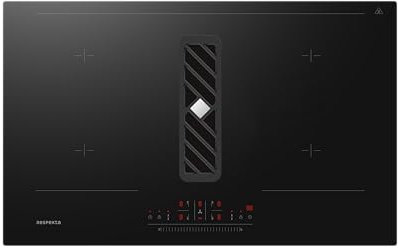 Respekta Calima Table de cuisson à induction avec hotte aspirante / 83 cm/Recyclage d'air semi-dirigé / 9 niveaux de puissance/Fonction Bridgezone & Booster/Sécurité enfants / KMCH7800I-45