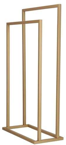 SPRINGOS Porte-serviettes en métal autoportant 86 cm de haut 2 tiges Porte-serviettes de bain Porte-serviettes debout