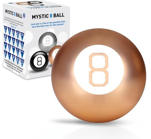 LKH Magic 8 Ball Classic Retro Novelty - Mystic 8 Ball Gadget for Decision Making, Fortune Telling, Fun Toy Game with 20+ Predictions, Features, Fun Gift & Stocking Fillers - Gold