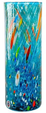 MurArt Vaso in Vetro di Murano da 1000ml Acquamare Collezione Tower in Vetro Soffiato a Mano in Lavorazione Artigianale Made in Italy