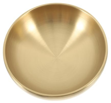 ABOOFAN Bol De Riz Anti-scalding En Acier Inoxydable Salade Grand Bol De Ramen Bols De Service Grands Bols à Soupe Salade Plat De Nouilles Froides Saladier En Inox Doré Acier Inoxydable
