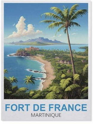 Puzzle Adulte 1000 Pièces，Fort-de-France Martinique，Décor À La Maison Dessin Animé Paysage Jeu De Décompression Cerveau Défi Difficulté Jouet Éducatif pour Enfants Puzzle Puzzles（38x26cm）-GO49