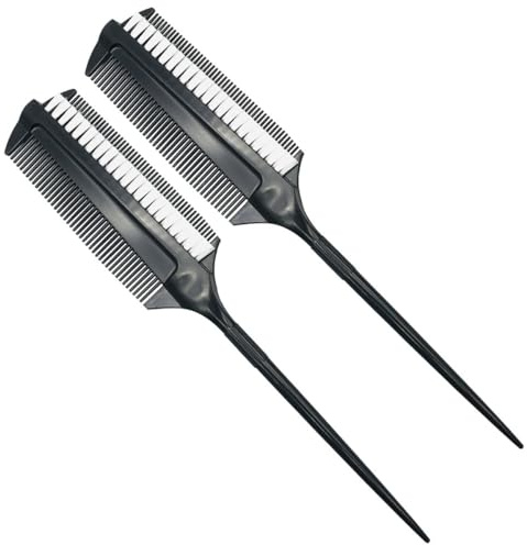 Ipetboom Brocha Tinte Pelo Doble Cara de Plástico para Peluquería, Pincel para Teñir el Cabello Reflejos, Aplicador de Tinte para Uso en Casa y Profesional