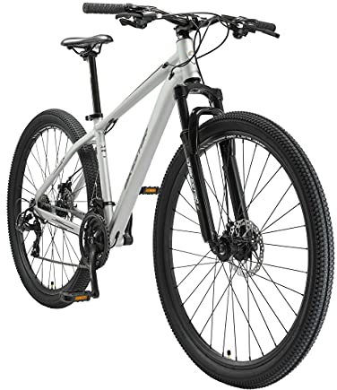 BIKESTAR Hardtail Aluminium Mountainbike Shimano 21 Gang Schaltung, Scheibenbremse 29 Zoll Reifen | 17 Zoll Rahmen Alu MTB | Silber
