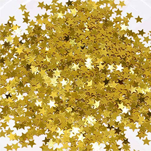 VIKSAUN 40 g konfettimetallisk folie stjärnor paljett mini stjärna paljetter konfetti, nagelkonst, korttillverkning, scrapbooking, bröllop födelsedagsfest jul, gnistrande konfetti guld bordskonfetti