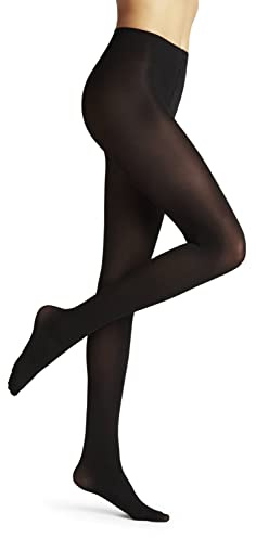 FALKE Women's Pure Matt 50 DEN W Ti Semi-Opaque Plain Tights 1 Pair, Black 3009, S