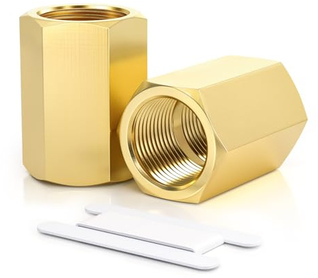 Bwintech 2 Uds 3/4 hembra a 3/4 hembra BSP rosca latón conector de acoplamiento hexagonal para conversión de conexión de tubería