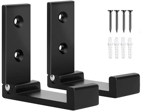 OHIYO Folding Wall Hook 2PCS Folding Coat Hooks for Hanging Heavy Duty Coat & Bag & Backpack & Hat & Headphone Foldable Coat Hooks Wall Mounted Saves Space (Black)
