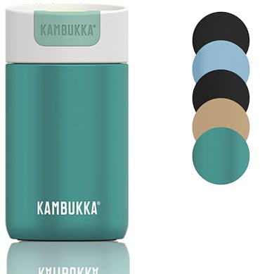 Kambukka – termosmugg 300 ml – modell Olympus ENCHANTED FOREST 2,0 tum – termosmugg/kaffemugg to go: Enkel rengöring – halkfri botten – vakuumisolerad – termo-kaffe resemugg i rostfritt stål
